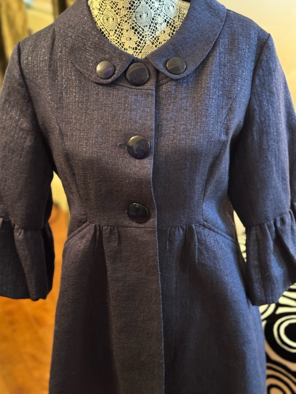 mac & jac Navy Button-Front Jacket - Picture 2 of 6